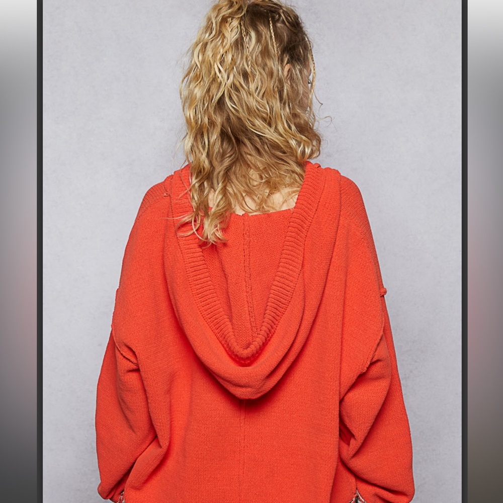 P9970–(🚨New Color) POL Patchwork Floral Lace Flag Hoodie ❤️🤍💙 - Picture 3 of 7